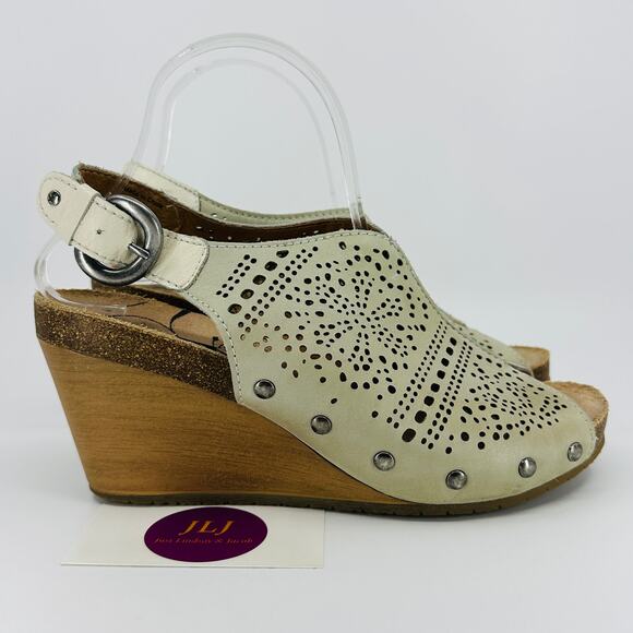 Pikolinos Women's Benissa Smoke Leather Wedge Sandals 868-9342 Size 40/ 9-9.5 US - Picture 1 of 12